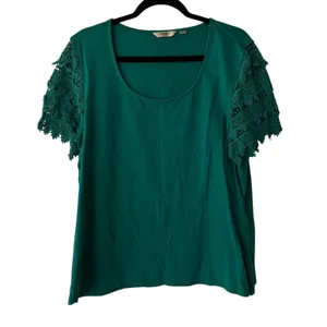 Liz Claiborne Green Lace Sleeve Tunic Top‎ Plus Size 1X thumbnail 7
