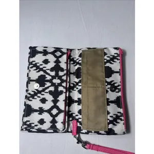 Kavu Big Spender Fold Canvas Wallet Wristlet Pocket Clutch Ink Blot Pink thumbnail 3