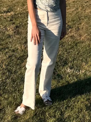 Antonio Melani White Linen Pants size 0 thumbnail 4