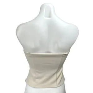 Abercrombie & Fitch Cream White Strapless Sleeveless Bandeau Crop Tube Top Sz XS thumbnail 2