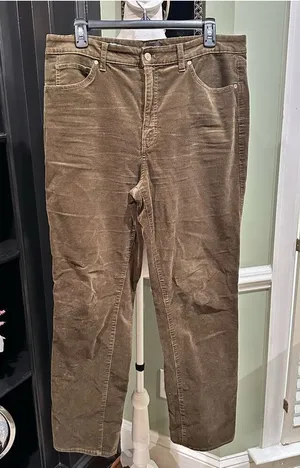 Talbots Olive Green Straight‑Leg Corduroy Jeans – Size 12 thumbnail 1