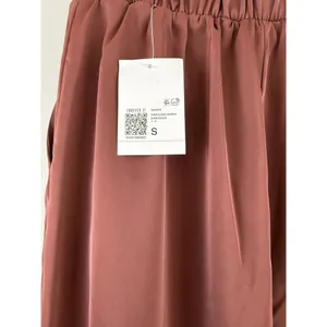 Forever 21 Chocolate Brown Wide Leg High Rise Pants‎ Elastic Waist Minimalist S thumbnail 4