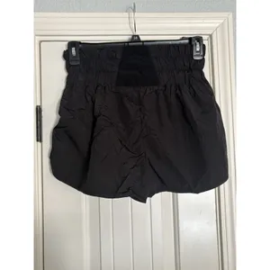 FP Movement The Way Home Shorts Womens‎ L Black Smocked High Rise Athletic thumbnail 2
