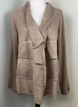 Whisper & Glow Blush Lightweight Layered Ruffled Open Cardigan Large Whimsical thumbnail 1