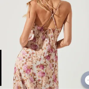 midi floral sun dress with slit thumbnail 3