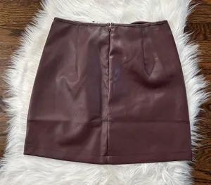 These Three Boutique Brown Leather Skirt thumbnail 4