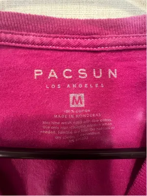 PacSun Pink And Blue Tie Dye Wave Y2K Surf Skate Graphic Short Sleeve T-Shirt thumbnail 3