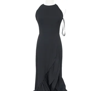 Betsy & Adam. Arielle Scuba‎ Crepe Ruffle Slit Gown. thumbnail 5