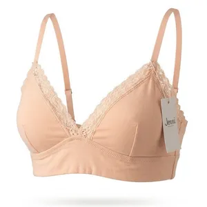 Jenni Intimates Womens XL Chai Peach Lace Trim Cotton Blend Bralette 100120857 thumbnail 1