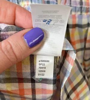 multicolor plaid smocked off shoulder baby doll top size large thumbnail 8