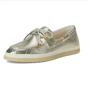 NEW Dolce Vita Doris Boat Shoe (Women) 8.5M, PLATINUM PERFORATED LEATHER thumbnail 3