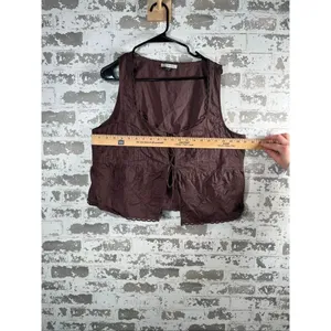 American Eagle | women brown tie front cotton tank top thumbnail 7
