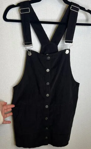 Harper Heritage Francescas Black Corduroy Button Front Pinafore Dress‎ Small thumbnail 1