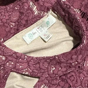 Love Fire Dusty Rose Lace Halter Cut Out Neckline A-Line Dress Size XL thumbnail 6