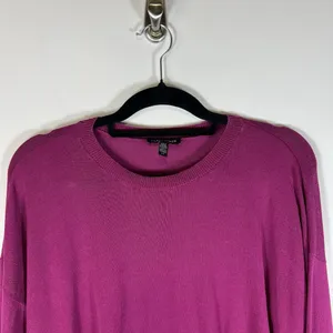 Eileen Fisher 100% Organic Linen Women's Purple Long Sleeve Sweater Size‎ Large thumbnail 2