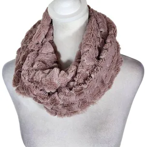 Purple and Silver Sequin Faux Fur Infinity Scarf One Size thumbnail 1