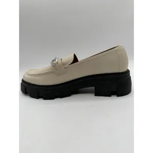 No Boundaries Lug Sole Chain Loafers Women's 11 Beige Chunky Preppy Office Wear thumbnail 6