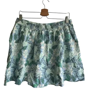 LOFT Gardenia Mini Skirt Sz M linen blend button Flowy Boho Preppy thumbnail 3