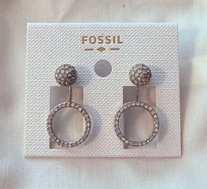 Fossil Silver Crystal Studs with Crystal Hoop Jackets thumbnail 1