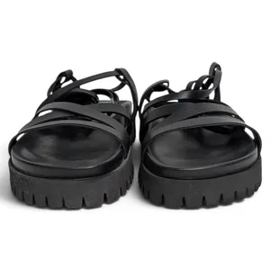 LITA by Ciara Black Leather Gladiator Lug Sole Sandals Goth Bikercore EU 39 NIB thumbnail 5