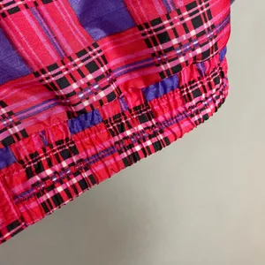 Vintage Jacket Plaid Nylon Pink Purple Zip-Up Windbreaker Lined Retro Women 90s thumbnail 10