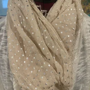 Cream Polka Dot Scarf Silver thumbnail 3
