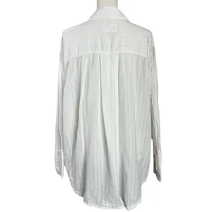 Free People Menswear Oversized Tuxy Vibes Shirt Optic White Size Medium Bohemian thumbnail 9