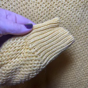 Lauren Ralph Lauren Open Knit Highlighter Yellow Sweater Medium Linen Blend thumbnail 4