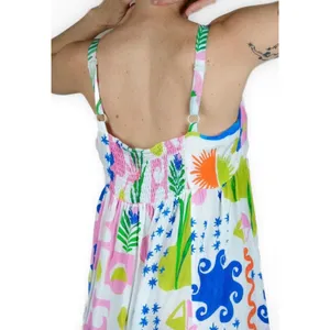 Paper Heart Women's Square Neck Colorful Tropical Summer Pockets Maxi Dress L thumbnail 3