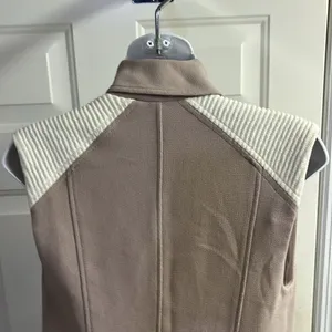 Wilfred Mauve Cream Sleeveless Classic Snap Up Zipper Accents Tunic Vest- XXS thumbnail 11