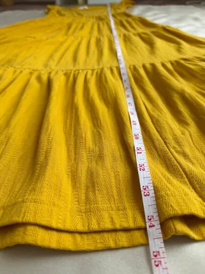 Anthropologie, Maeve, Gillian, Mustard, Tiered, Maxi Dress, Cotton, Puff Sleeve thumbnail 11