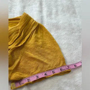 Anthropologie By Moth Mustard Sweater Wrap Puff Sleeve Mini Dress Pockets XS thumbnail 12
