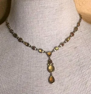 Brushed Gold Teardrop Necklace thumbnail 1