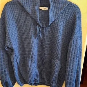 Max Studio Blue/gray color, Waffle Knit Hoodie thumbnail 1