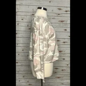 GAP athleisure pink and tan camo drawstring sweatshirt Size XL thumbnail 4