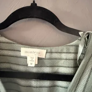 Monteau Sage Green Chevron Stripe V-Neck Fit &‎ Flare Dress Mens Size M Cottage thumbnail 8
