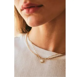 Free People Postcard Necklace Press On Patch Set 14k Gold Plated NWT Dainty thumbnail 3