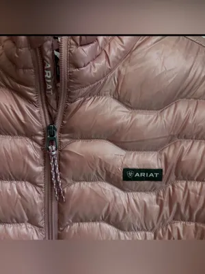 Ariat Pink Puffer Jacket Full Zip Down Filled XL thumbnail 4
