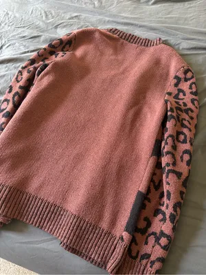 INC international Women's brown and Black leopard Skull Cardigan thumbnail 5