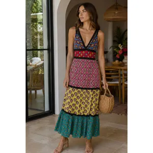 Alice + Olivia X Carla Kranendonk Karolina Paneled Maxi Dress Womens Size 6 thumbnail 16