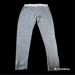NWOT PINK Victoria’s Secret Heather Gray Lounge Leggings Waist Logo Size Large thumbnail 2