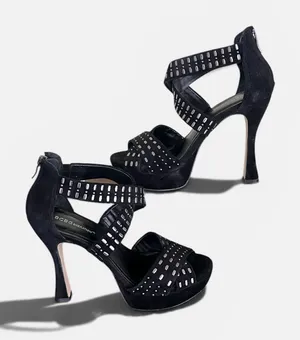BCBGeneration studded stiletto sandals with platform soles and ankle zippers thumbnail 1