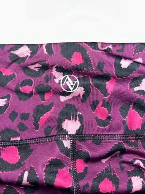 Adrienne Vittadini Purple Pink Leopard Animal Print Leggings Small thumbnail 6