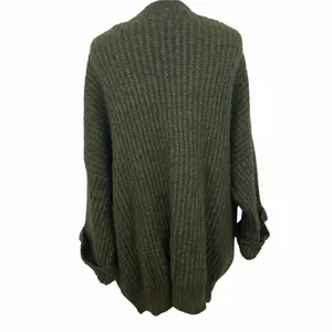 N21 Oversized Ribbed Knit Olive Green Cardigan Sweater Designer Cardigan thumbnail 2