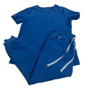 FIGS Scrub Set Casma top and HW Zamora Jogger Bottoms Royal Blue Medium Petite thumbnail 1