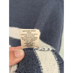 Sincerely Jules Womens Sweater Navy White Striped Cropped Knit M thumbnail 4