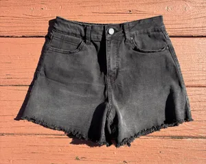 Sincerely Jules black midi hi tie stretchy shorts 1/25 thumbnail 1