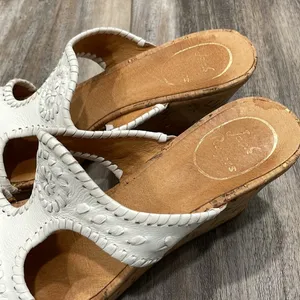 Jack Roger White Wedge Sandals thumbnail 1