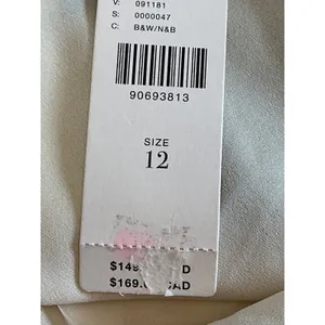 Bardot Black White Abstract Halter Maxi Dress Plunging V-Neck Open Back‎ Size 12 thumbnail 7