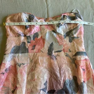 Lulus NWOT Blushing Darling Light Pink Floral Strapless High-Low Maxi Dress thumbnail 7